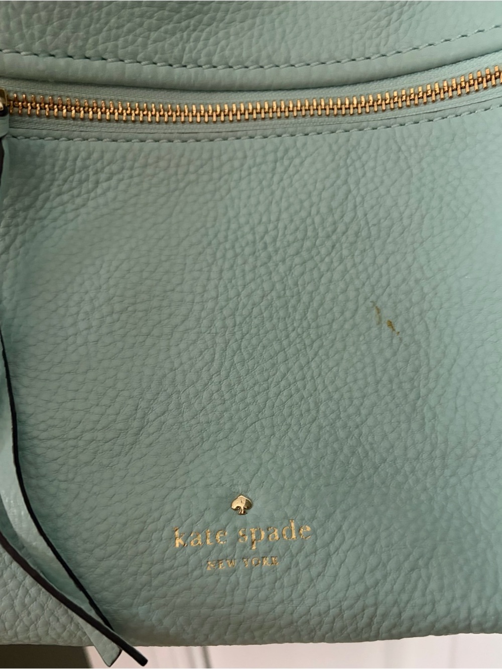 kate spade Mint Green Pebble Leather Shoulder Purse with Gold Hardware